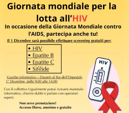Screening gratuiti per la Giornata Mondiale contro l’AIDS