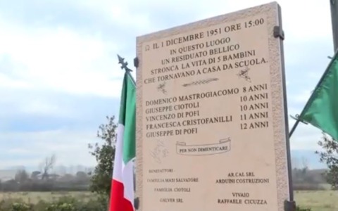 Monumento dedicato alla tragedia di Callami, memoria viva a Ceccano