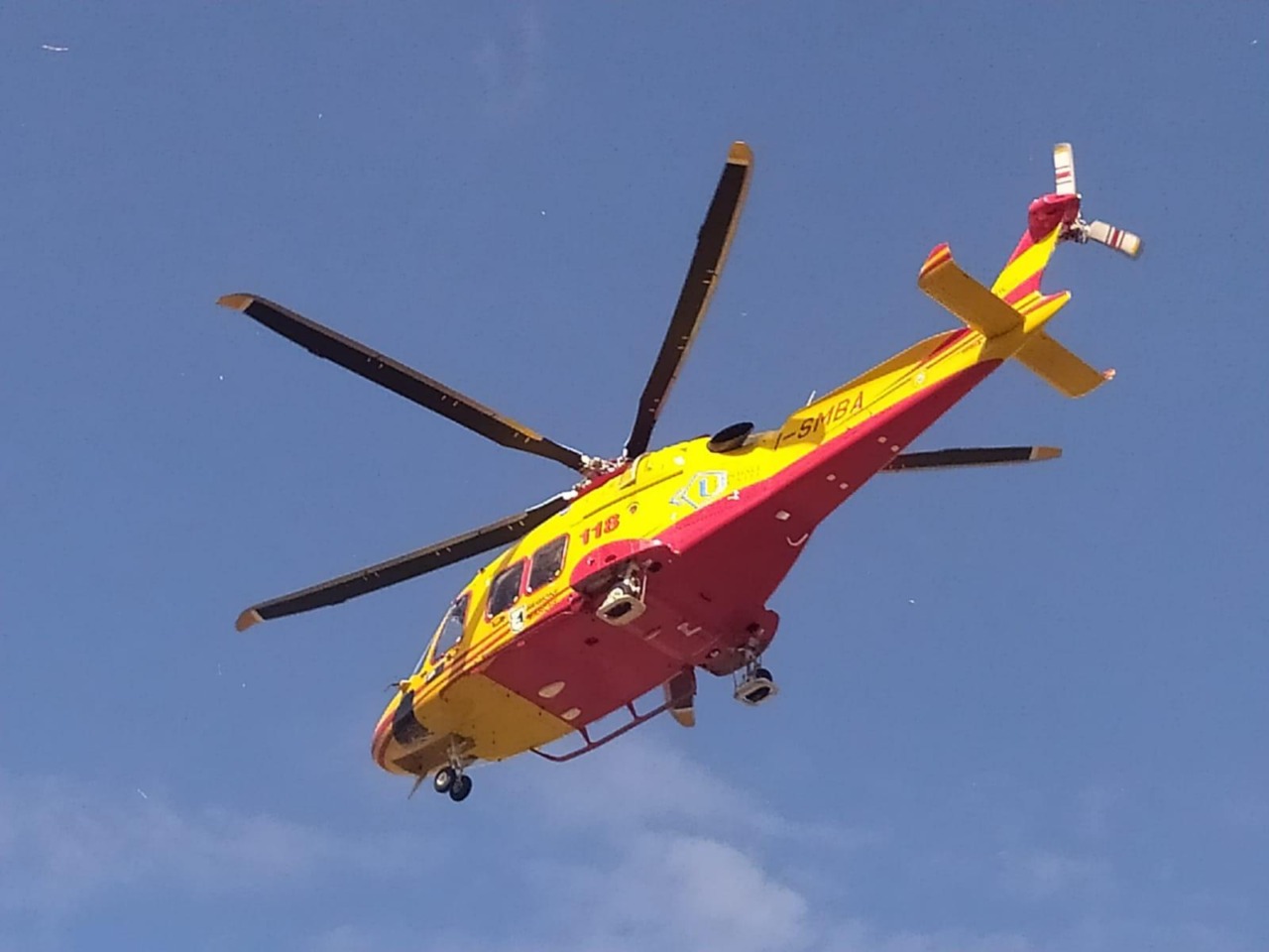 Anziano cade durante la potatura di un albero
